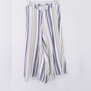 Aurelia Stripped Distressed Boho Wide Leg Ankle Pants